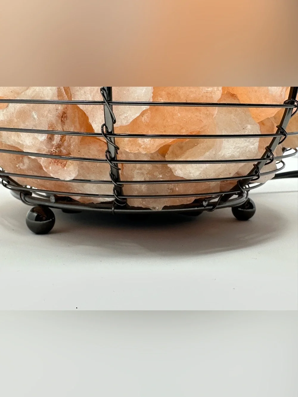 Pink Himalayan Salt Rock Table Lamp with adjustable dimmer light